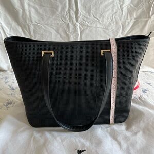 Elegant Black Perforated Tote Bag